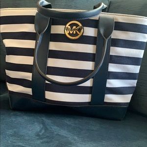 Michael kors striped handbag